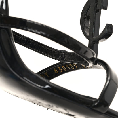 Saint Laurent Patent Cassandra 100 Ankle Strap Sandals 35.5 Black 9 of 9