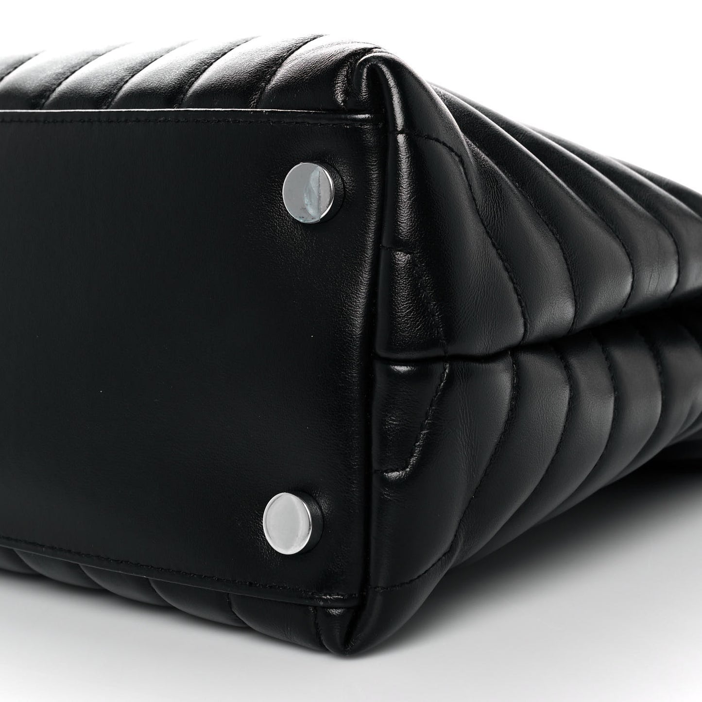 Calfskin Y Quilted Monogram Large Loulou Shopper Black