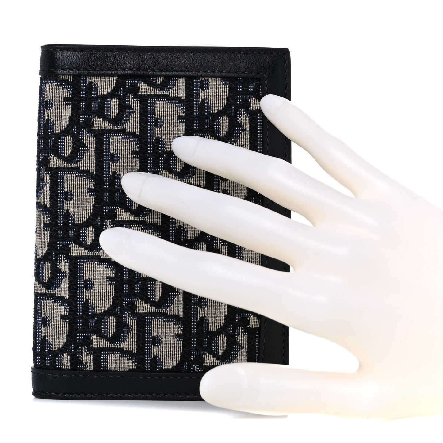 Calfskin Oblique Passport Holder Blue