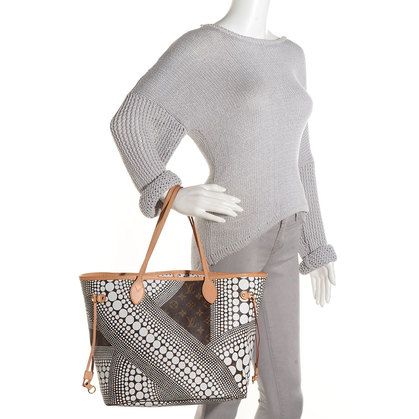 Monogram Kusama Waves Neverfull MM White