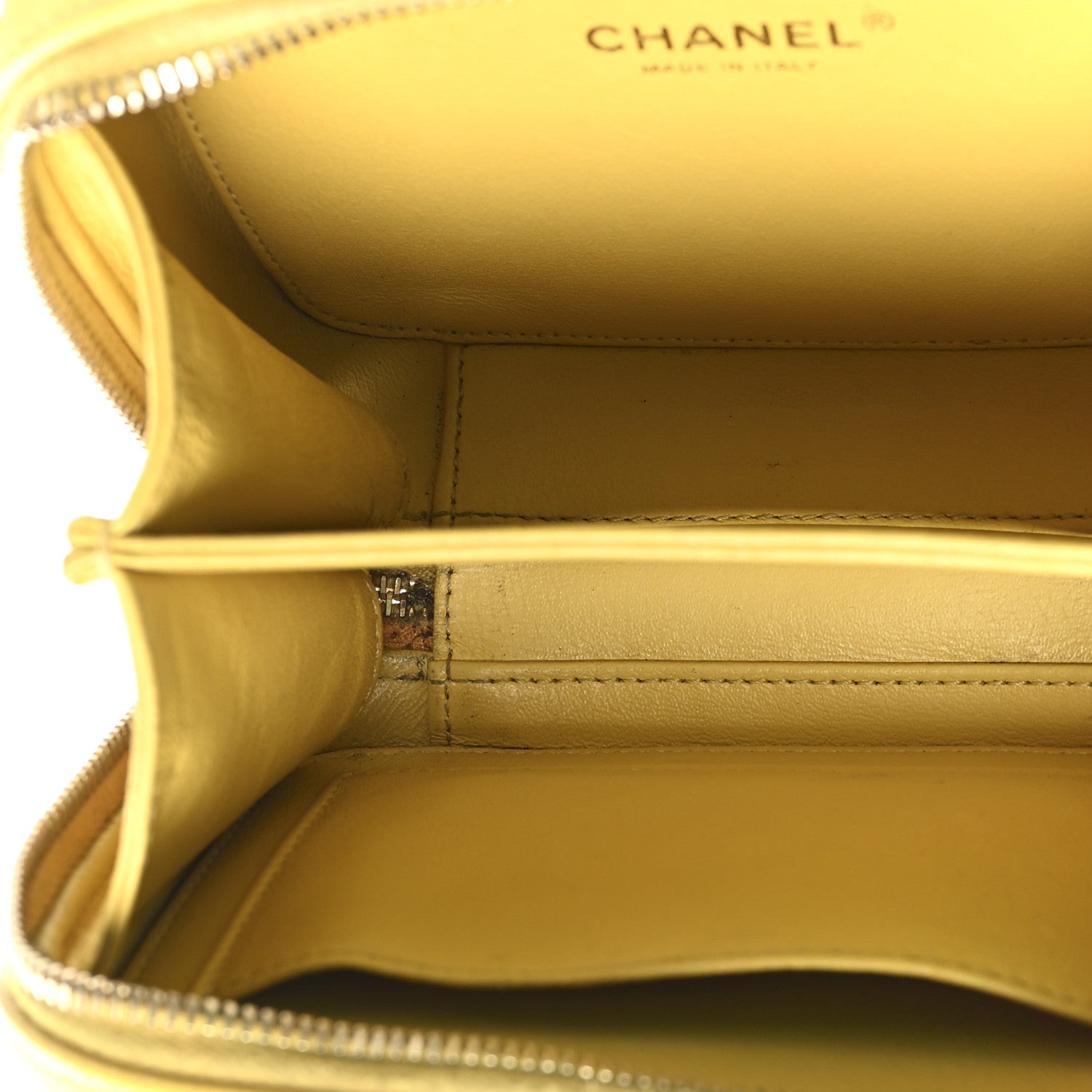 Chanel Caviar Quilted Small CC Filigree Vanity Case Yellow 5 of 11