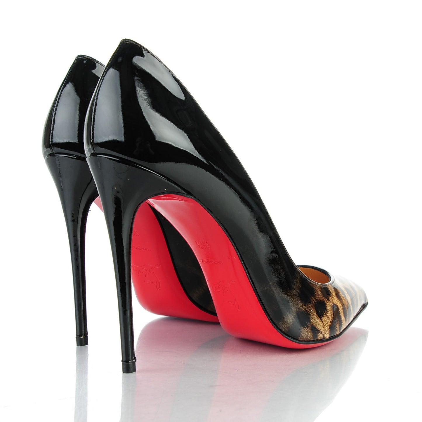 Patent Degrade Leopard Pigalle Follies 100 Pumps 39.5 Leopard Black