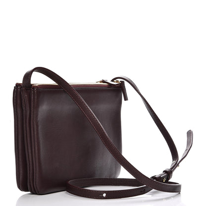 Celine Smooth Lambskin Small Trio Crossbody Bag Bordeaux 3 of 9