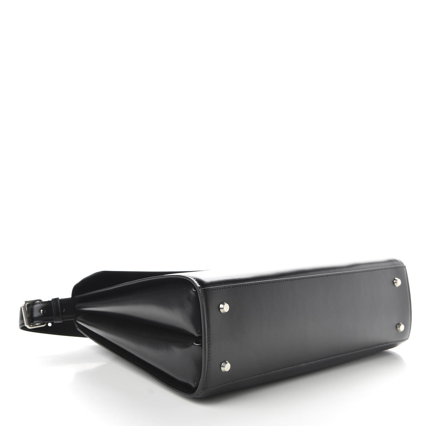 Shiny Box Calfskin Large Ghost Shoulder Bag Black