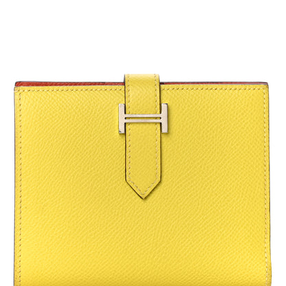 Hermes Epsom Verso Bearn Compact Wallet Lime Terre Battue 7 of 10