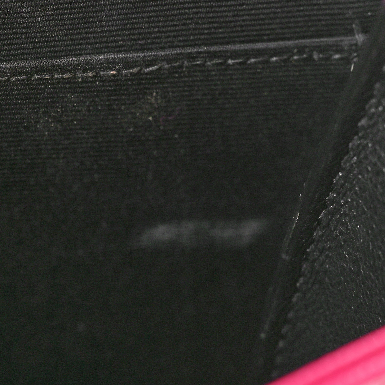 Saint Laurent Grain De Poudre Matelasse Chevron Monogram Envelope Clutch Fuchsia 7 of 9