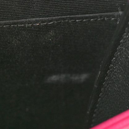 Saint Laurent Grain De Poudre Matelasse Chevron Monogram Envelope Clutch Fuchsia 7 of 9