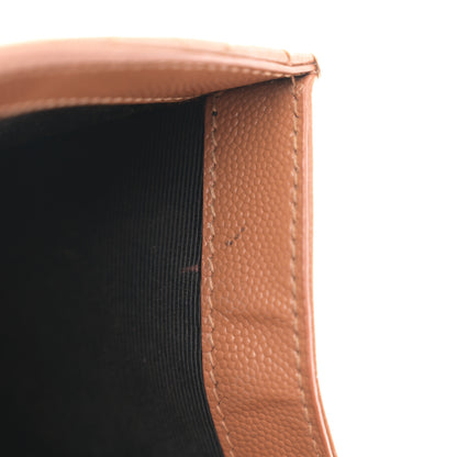 Saint Laurent Grain De Poudre Textured Mixed Matelasse Medium Triquilt Monogram Satchel Dark Cork 14 of 15