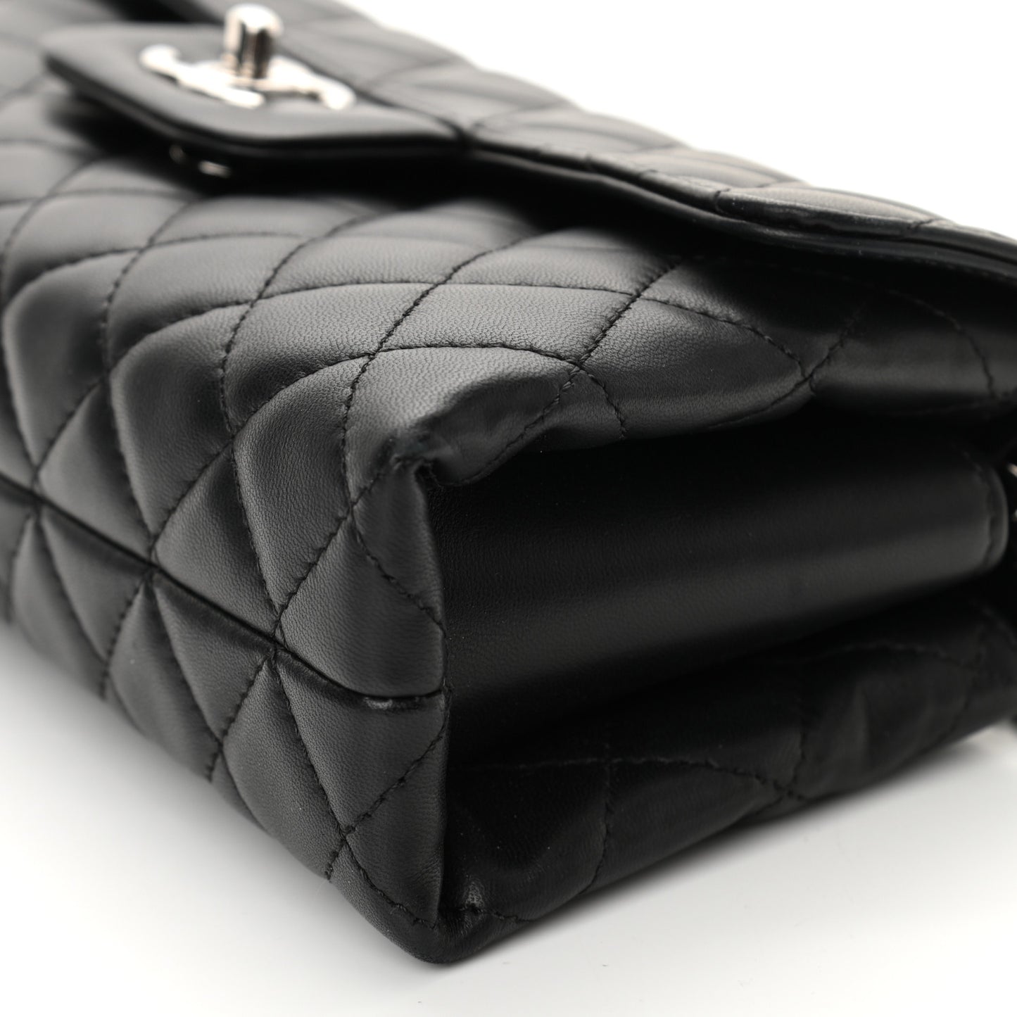 Lambskin Quilted By 4 Flap Crossbody Black