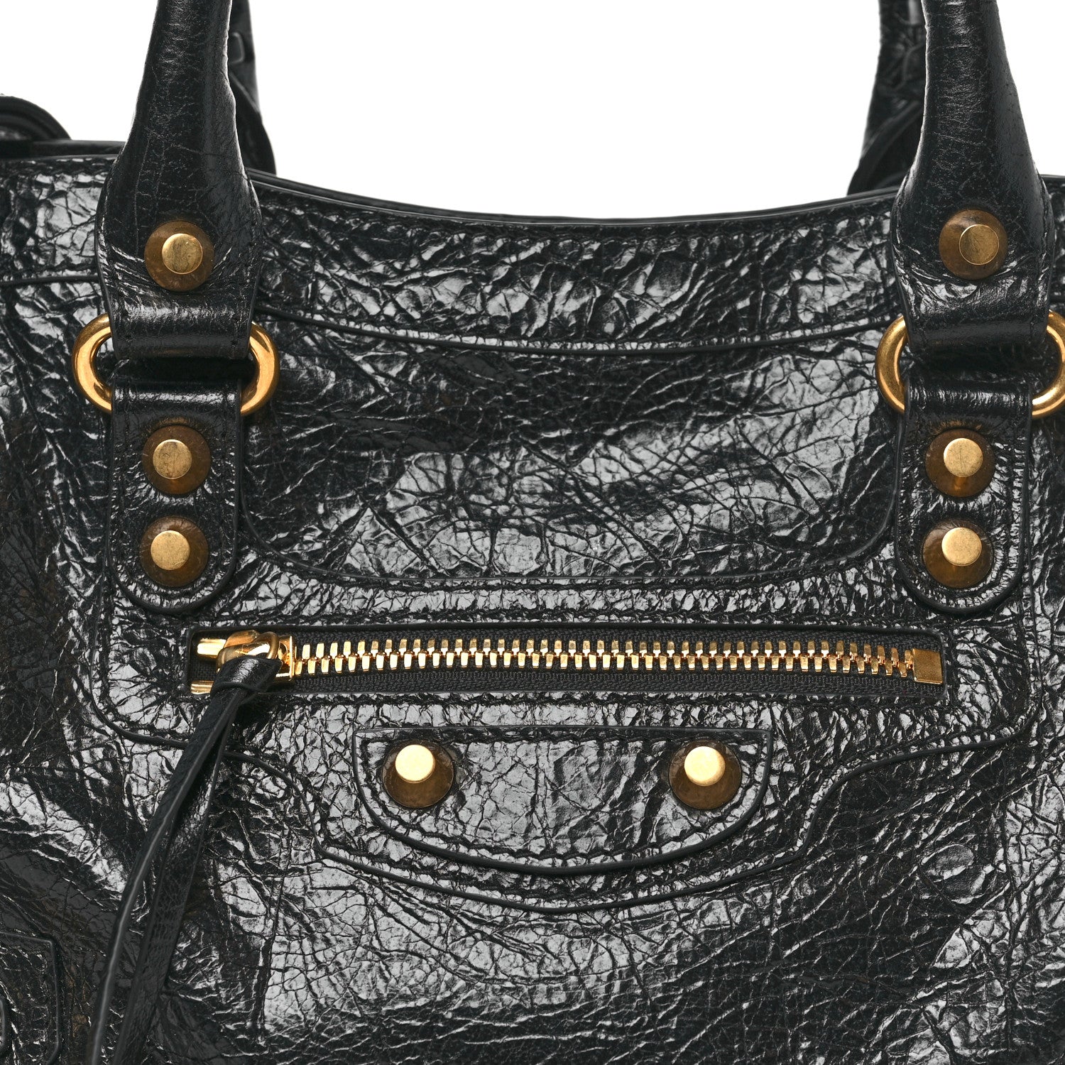 Balenciaga Agneau Arena Gold Hardware Small Le City Black 8 of 10