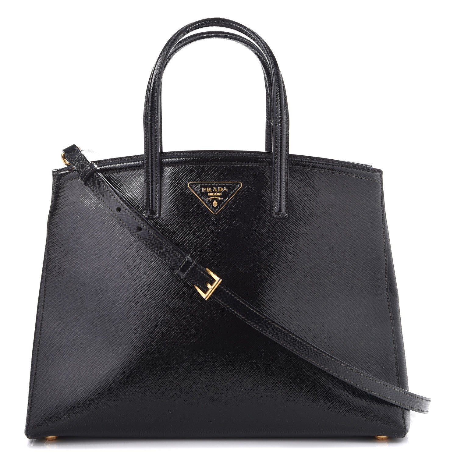 Prada Saffiano Vernice Tote Black 1 of 13