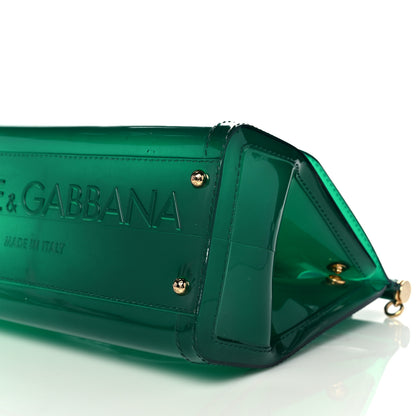 Dolce & Gabbana Rubber Semi Transparent Miss Sicily Satchel Verde 8 of 14
