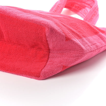 Chanel Terry Cotton CC Beach Tote Towel Pink Red 10 of 10