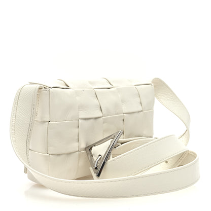 Bottega Veneta Paper Calfskin Maxi Intreccio Cassette Crossbody Bag White 2 of 10