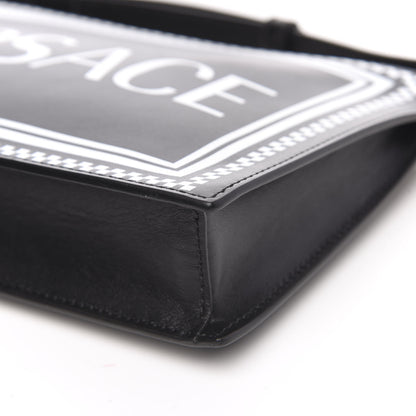Versace Calfskin 90's Vintage Logo Crossbody Clutch Black White 10 of 10