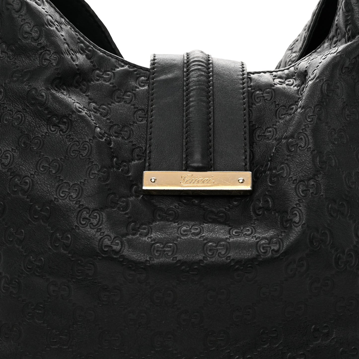 Guccissima Large New Ladies Web Hobo Black