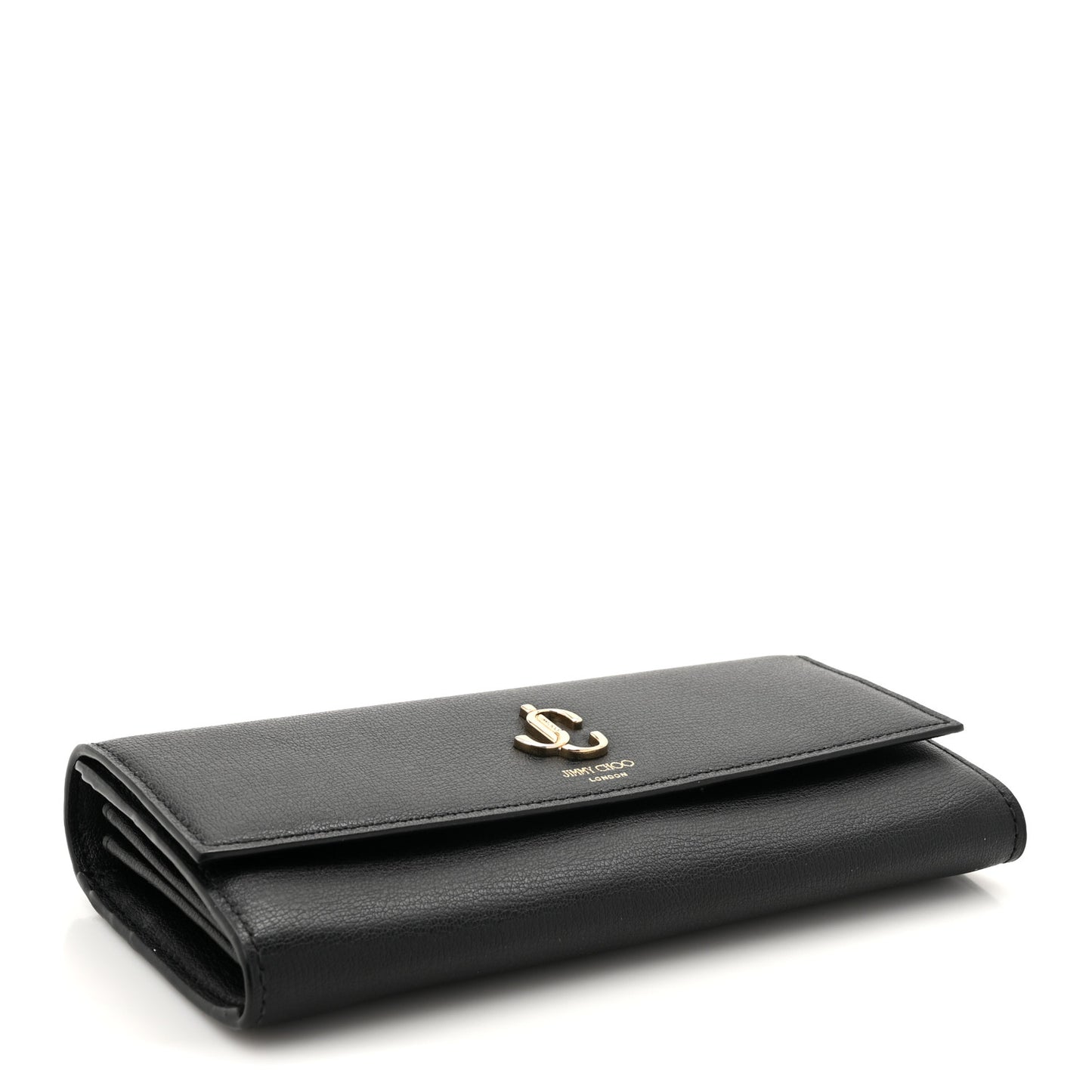 Grainy Calfskin Martina Continental Wallet Black