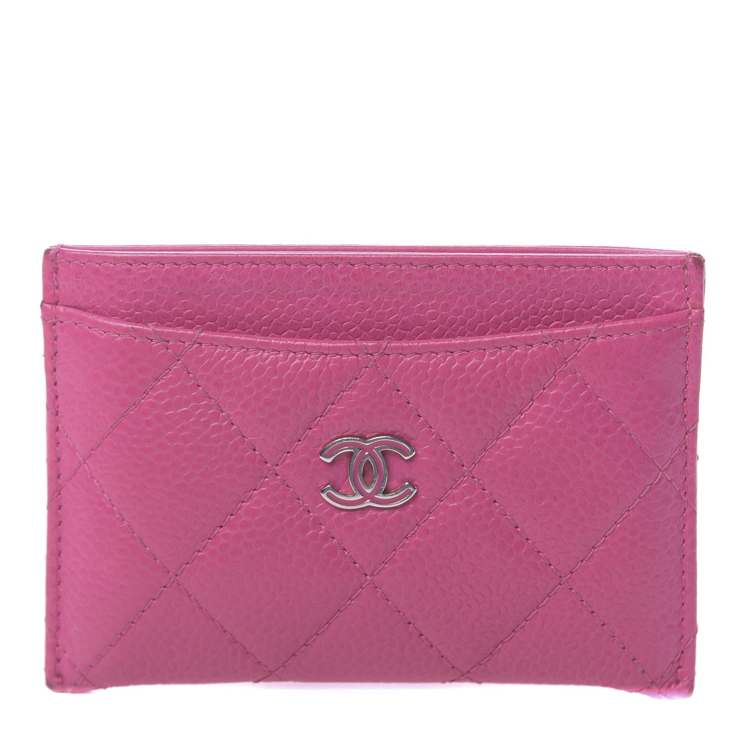 Chanel Caviar Quilted Card Holder Pink 1 of 12