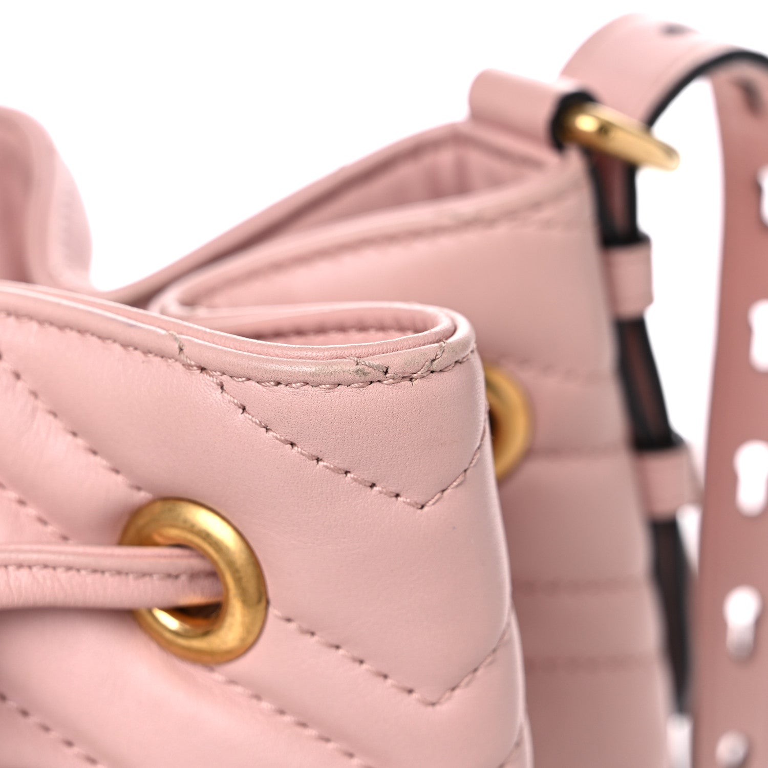 Gucci Calfskin Matelasse Sylvie Web GG Marmont Bucket Bag Perfect Pink 13 of 17