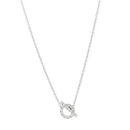 Hermes 18K White Gold Diamond Finesse Pendant Necklace 1 of 6