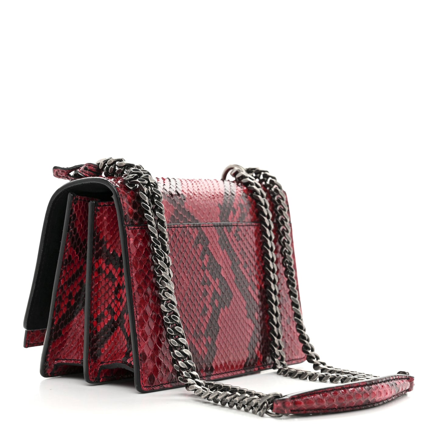 Snakeskin Small Monogram Sunset Red