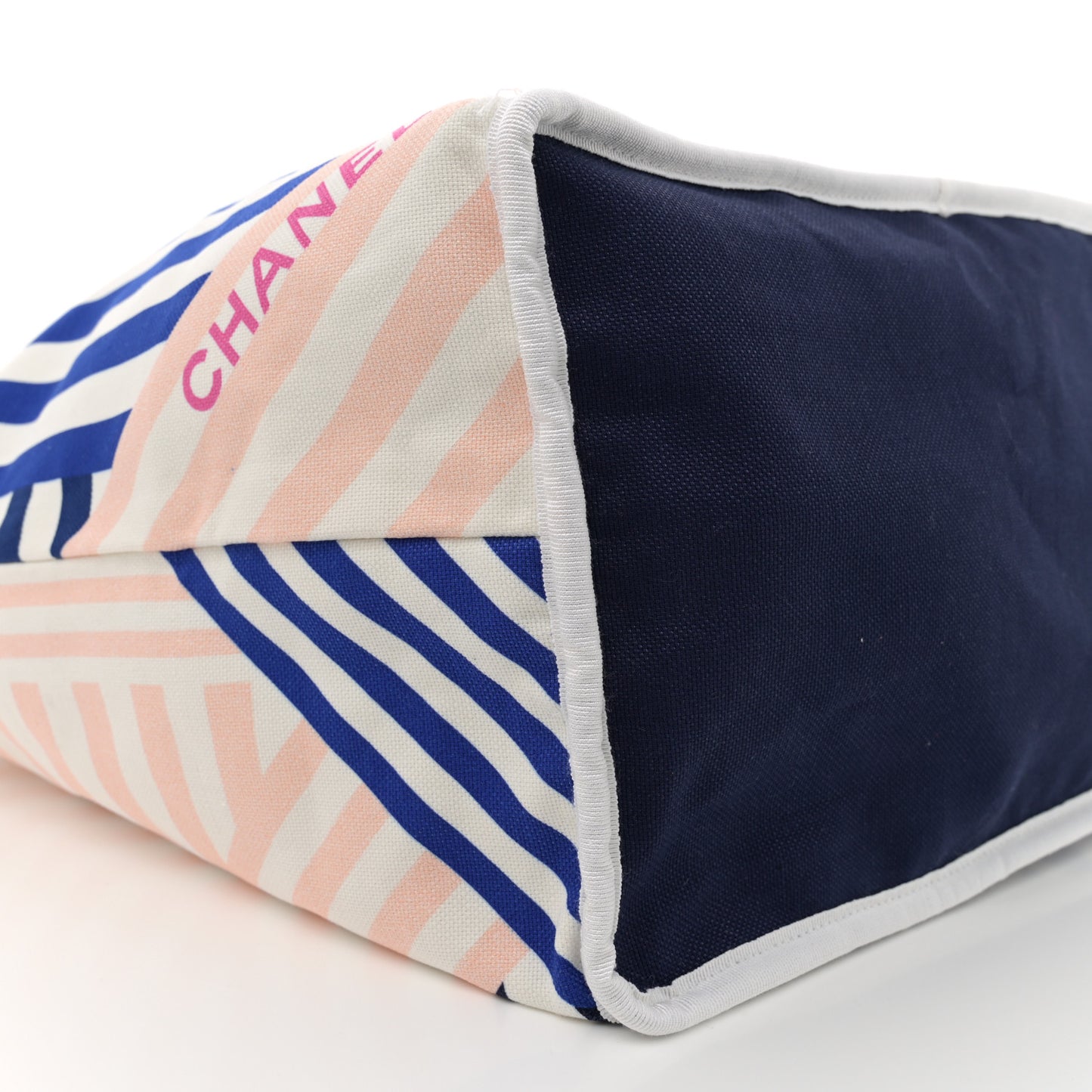 Terry Cloth Cotton La Pausa Bay Reversible Beach Tote Blue