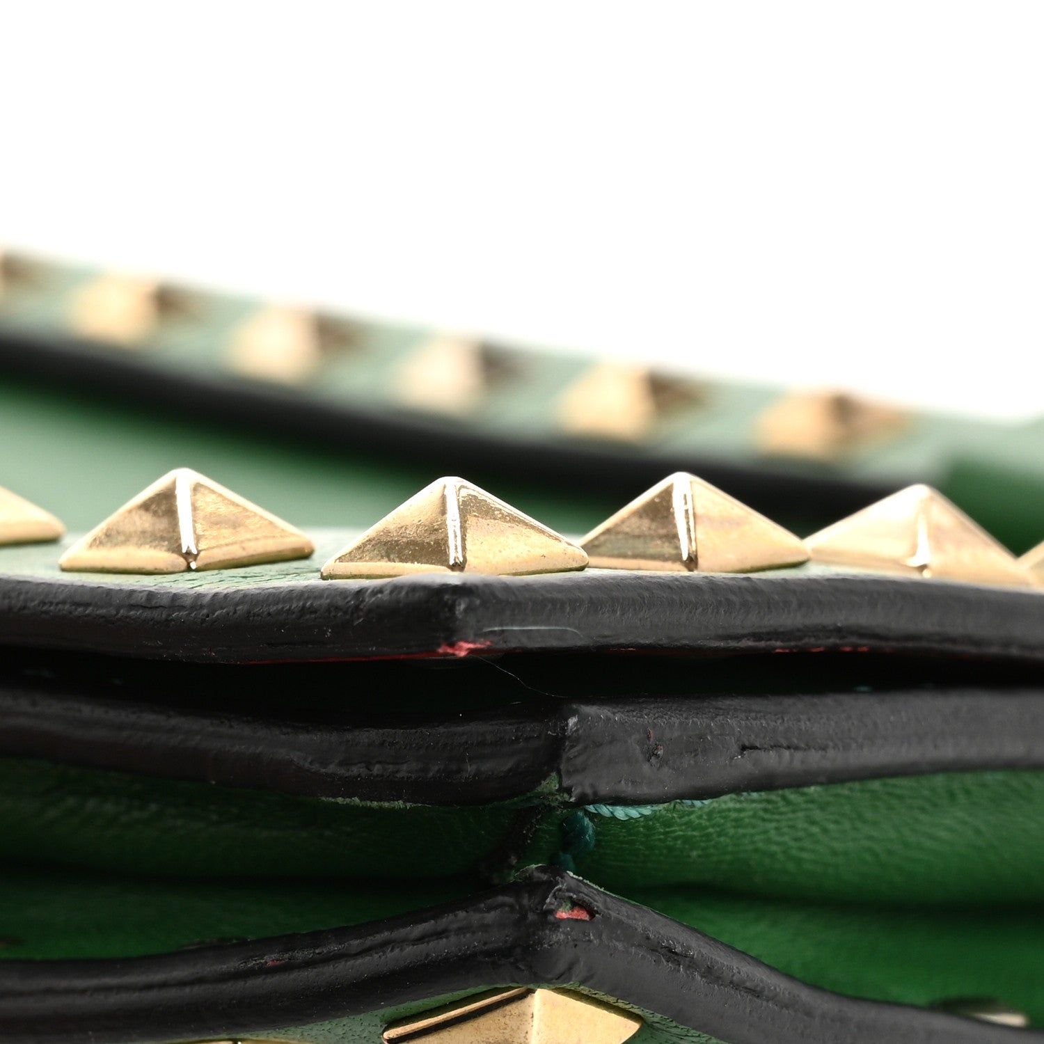 Valentino Garavani Nappa Rockstud Wristlet Clutch Emerald 14 of 16