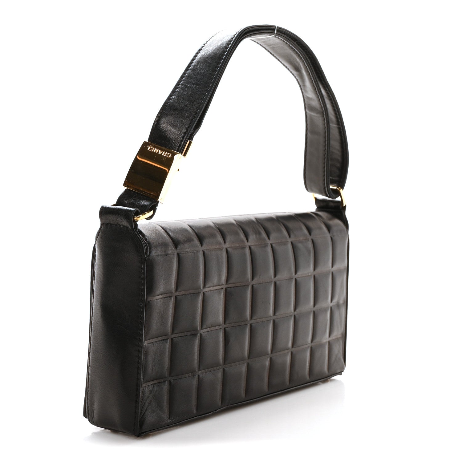 Chanel Lambskin Quilted CC Chocolate Bar Flap Black 3 of 10