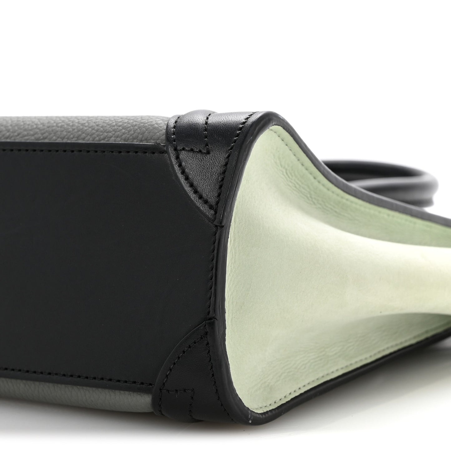 Baby Grained Calfskin Nano Tri-Color Luggage Zinc Almond