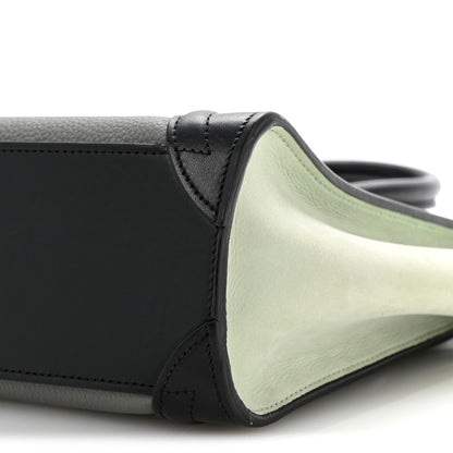 Celine Baby Grained Calfskin Nano Tri-Color Luggage Zinc Almond 9 of 12