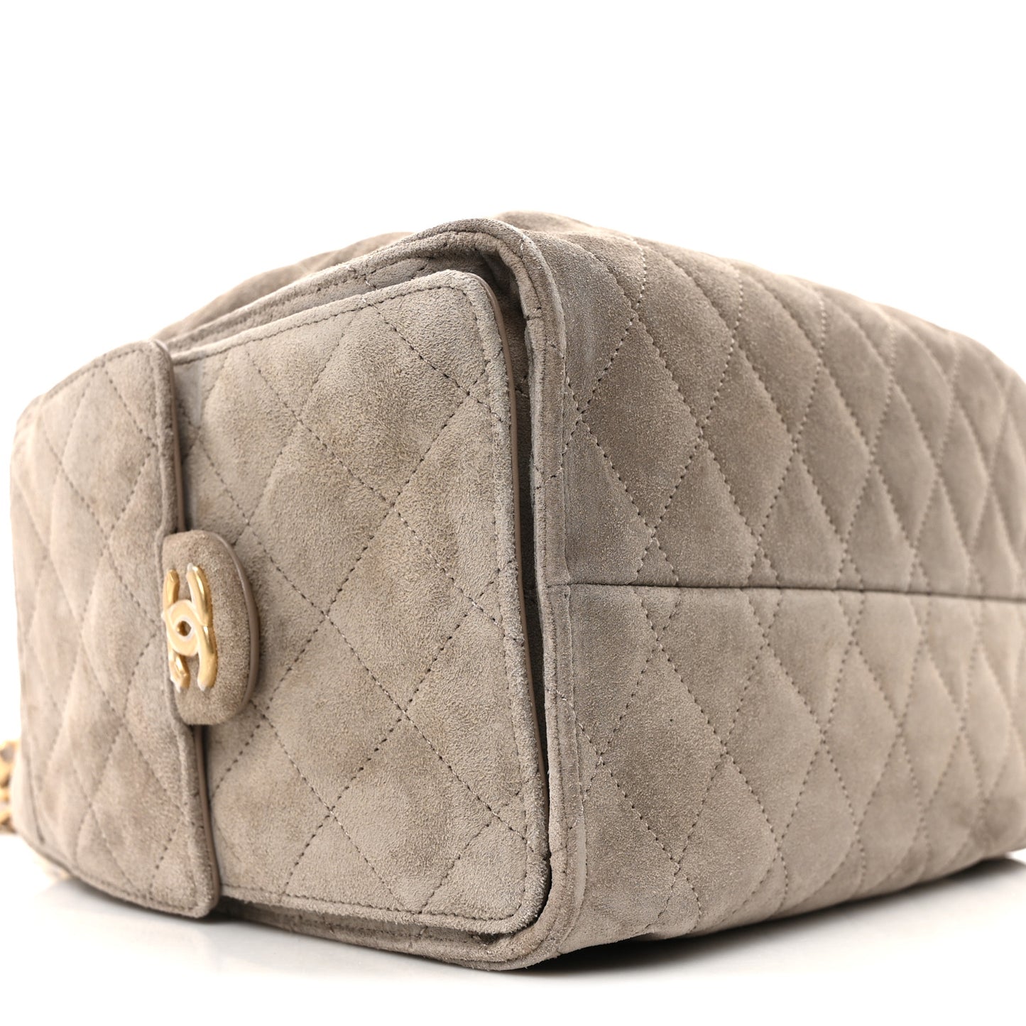 Suede Quilted Small Chanel 25 Handbag Dark Grey