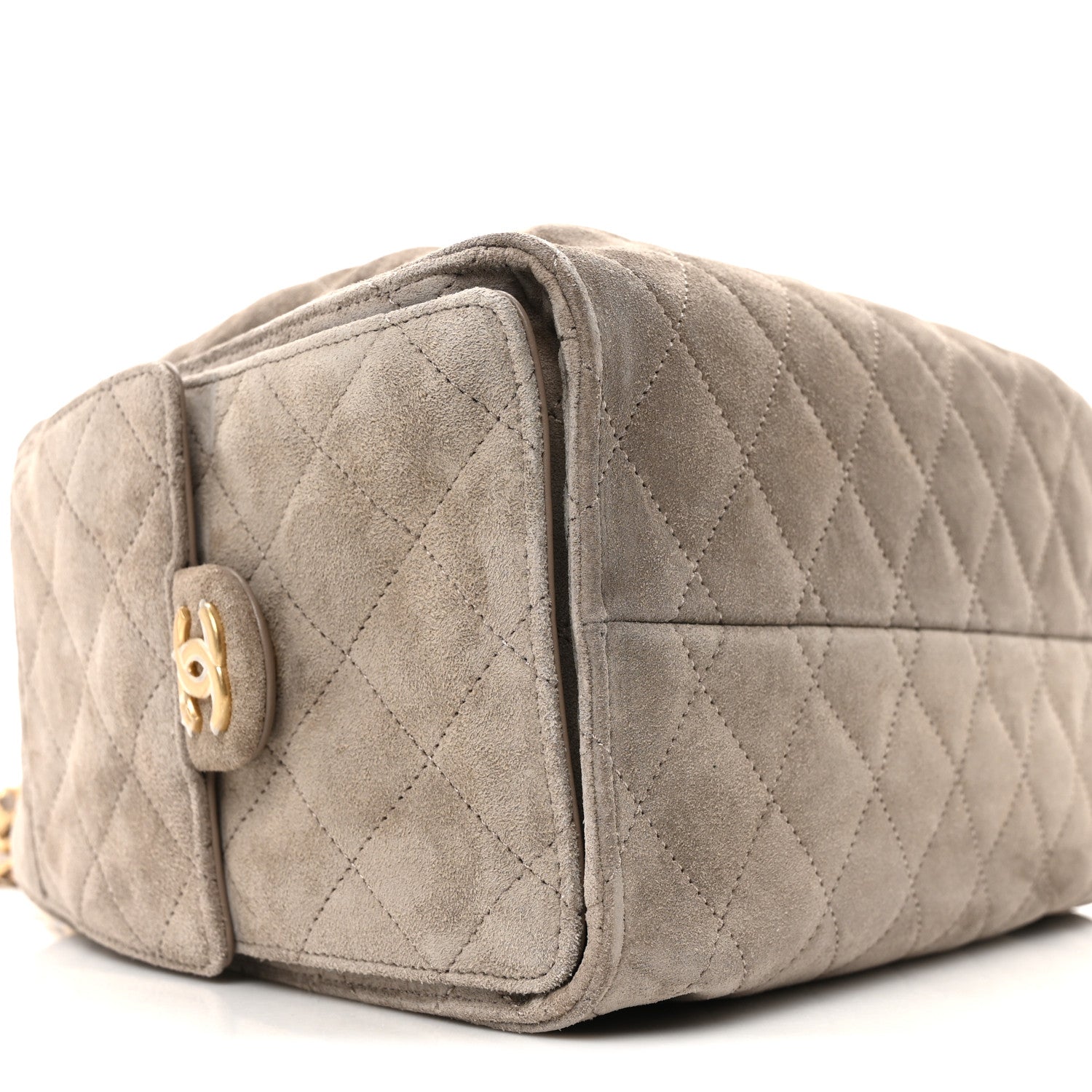 Chanel Suede Quilted Small Chanel 25 Handbag Dark Grey 9 of 10