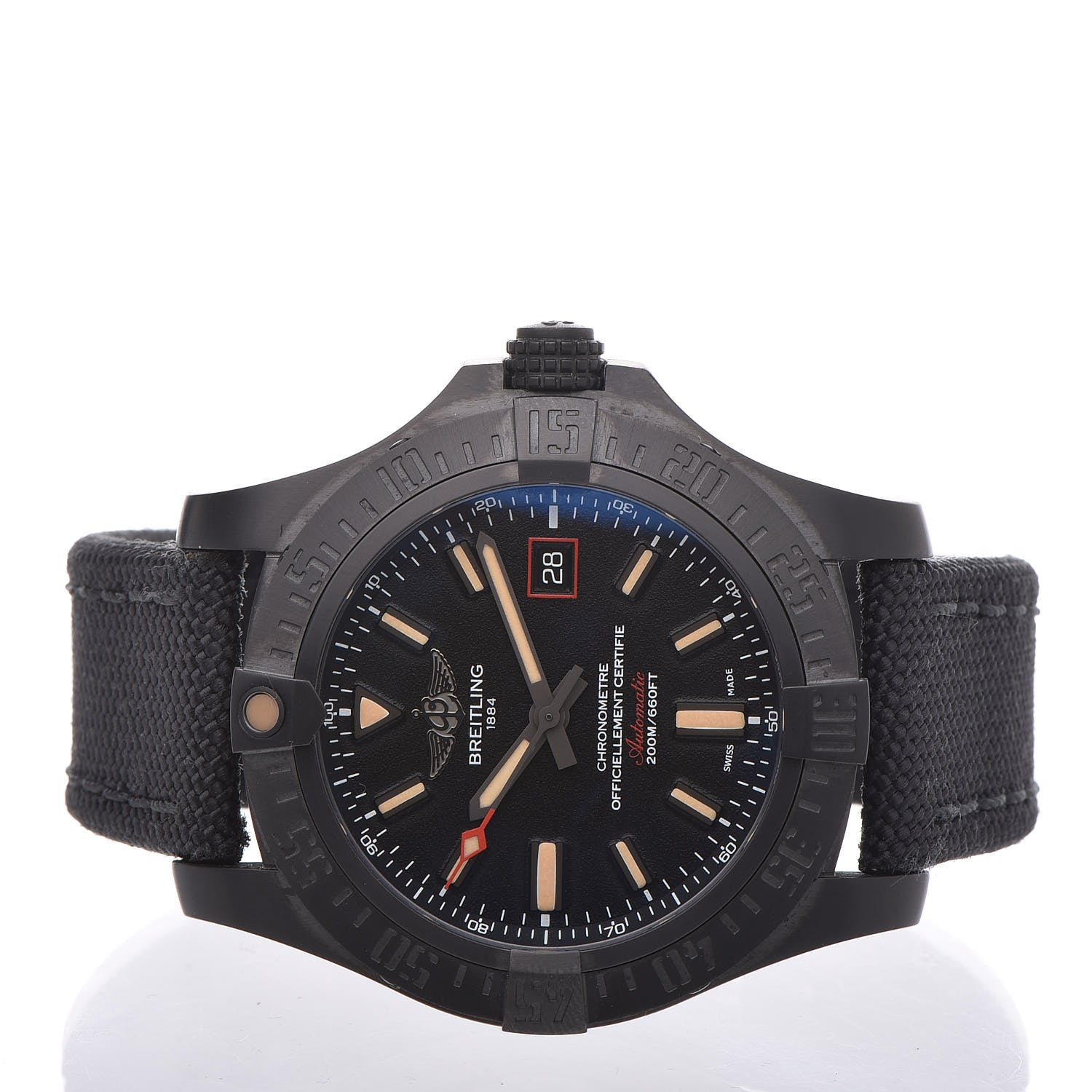Breitling Titanium Nylon 45mm Avenger GMT Night Mission Automatic Watch Black V1731110 3 of 8