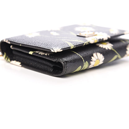 Dolce & Gabbana Dauphine Daisy Print Wallet On Chain Black 6 of 9