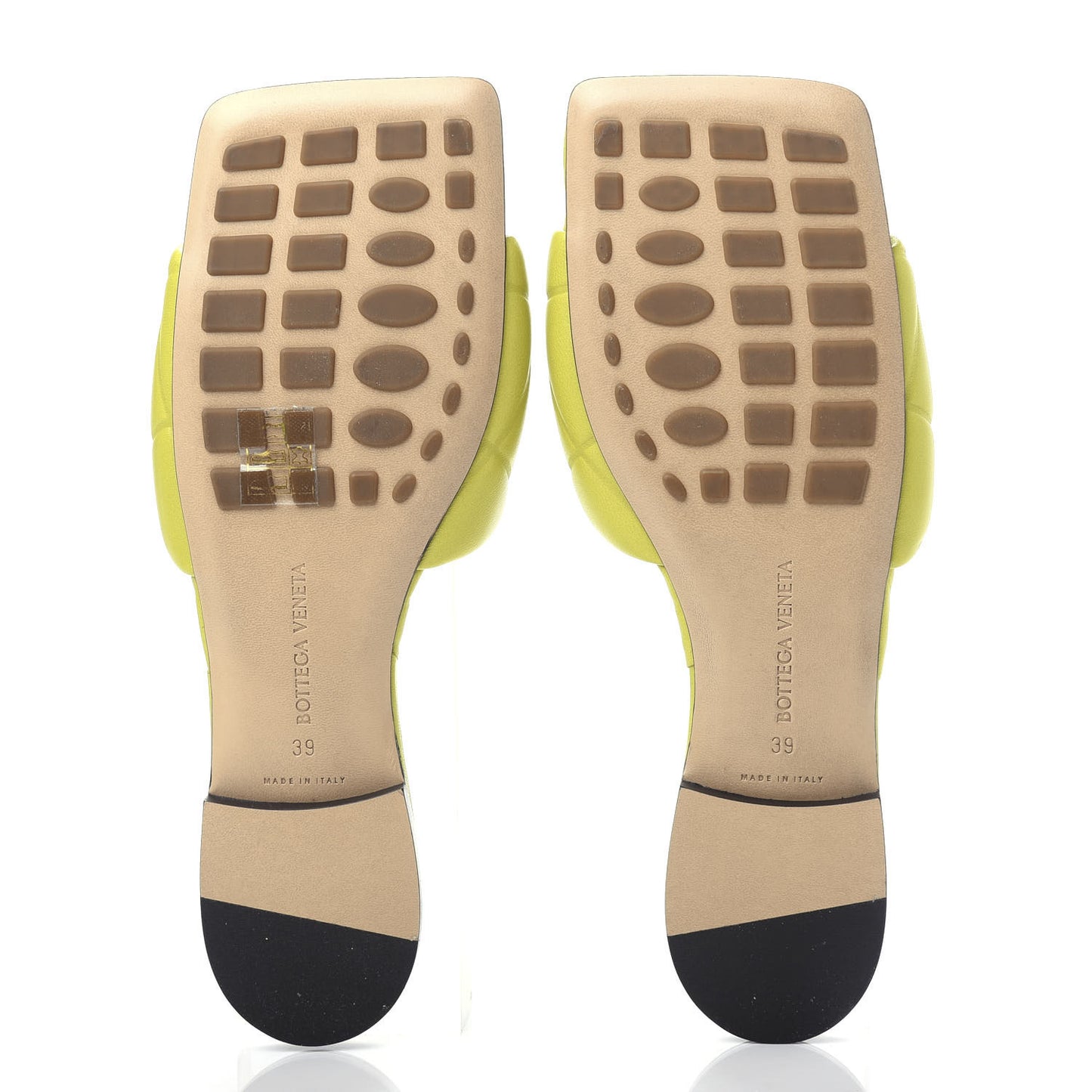 Nappa Quilted Rubber Lido Flat Sandals 39 Kiwi