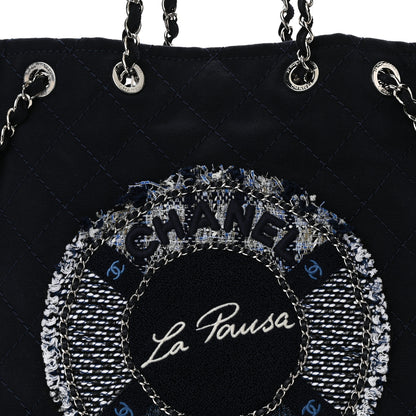 Chanel Canvas Quilted La Pausa Large Shopping Tote Navy 10 of 12
