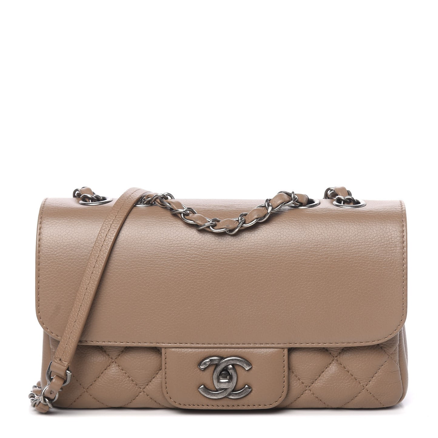 Caviar All About Flap Bag Beige