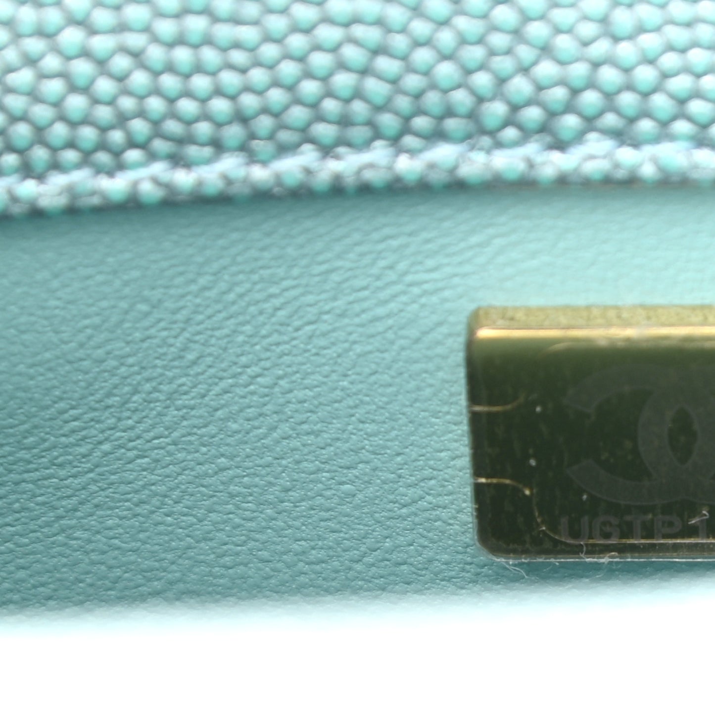 Metallic Caviar Quilted Extra Mini Coco Handle Flap Light Blue