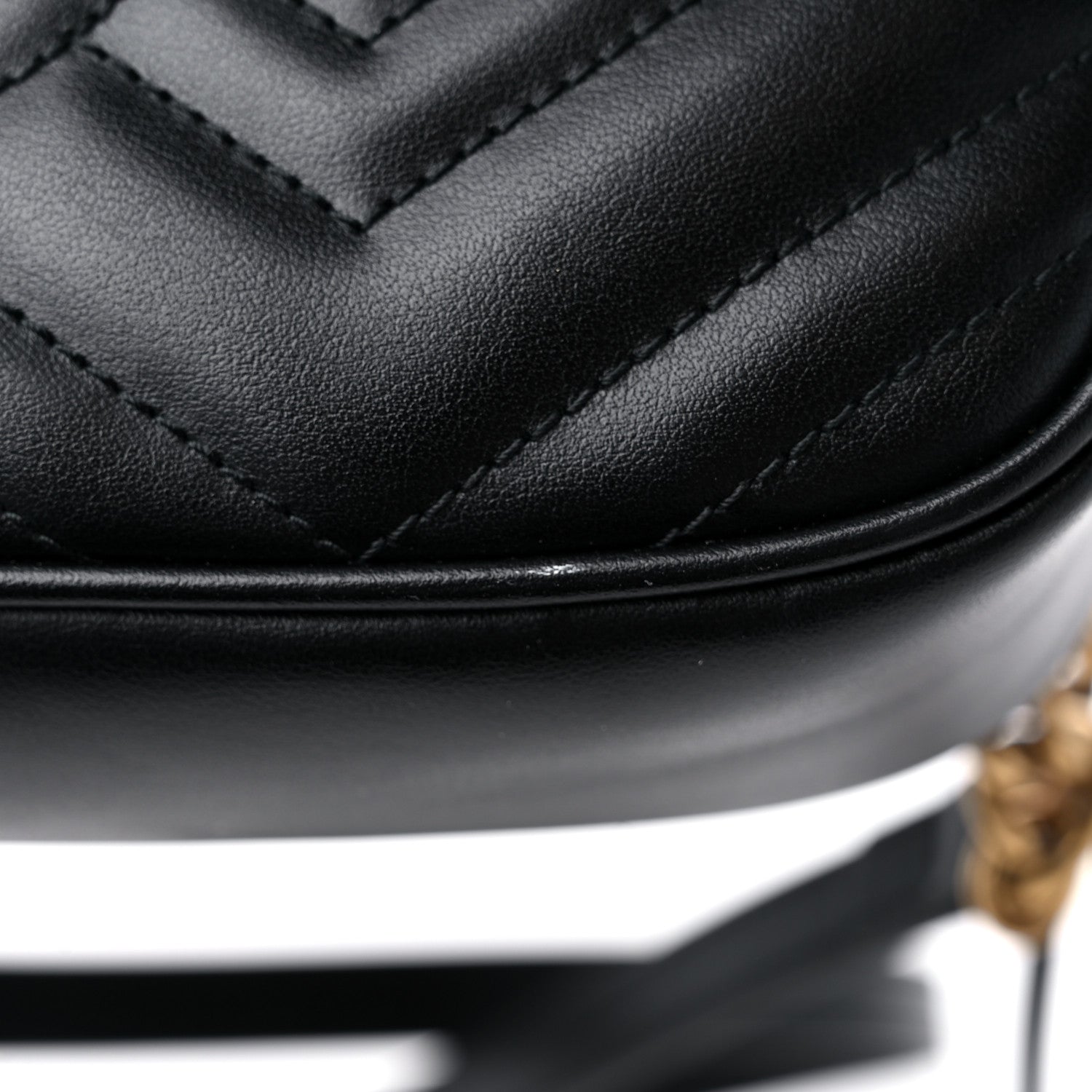 Gucci Calfskin Matelasse Small GG Marmont Chain Shoulder Bag Black 12 of 12