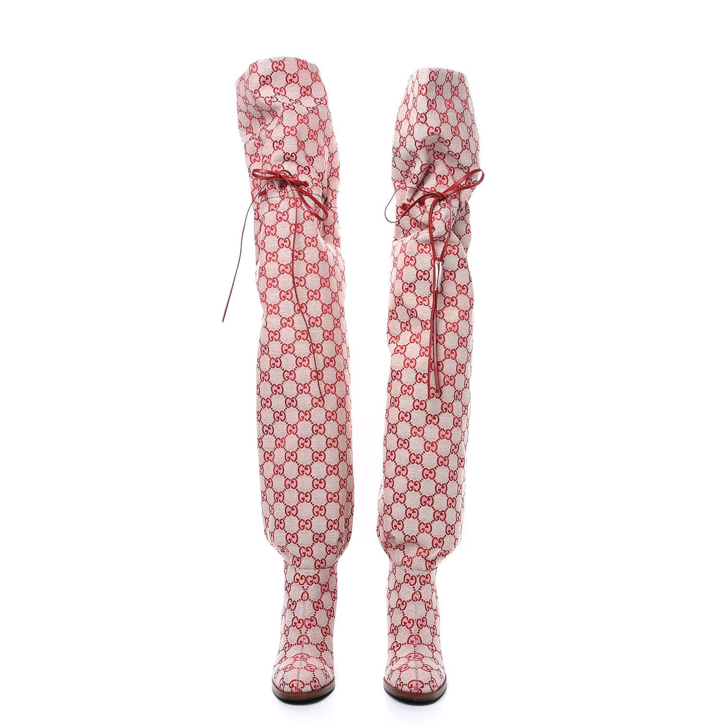 Monogram Over The Knee Boots 36 Gardenia Hibiscus Red