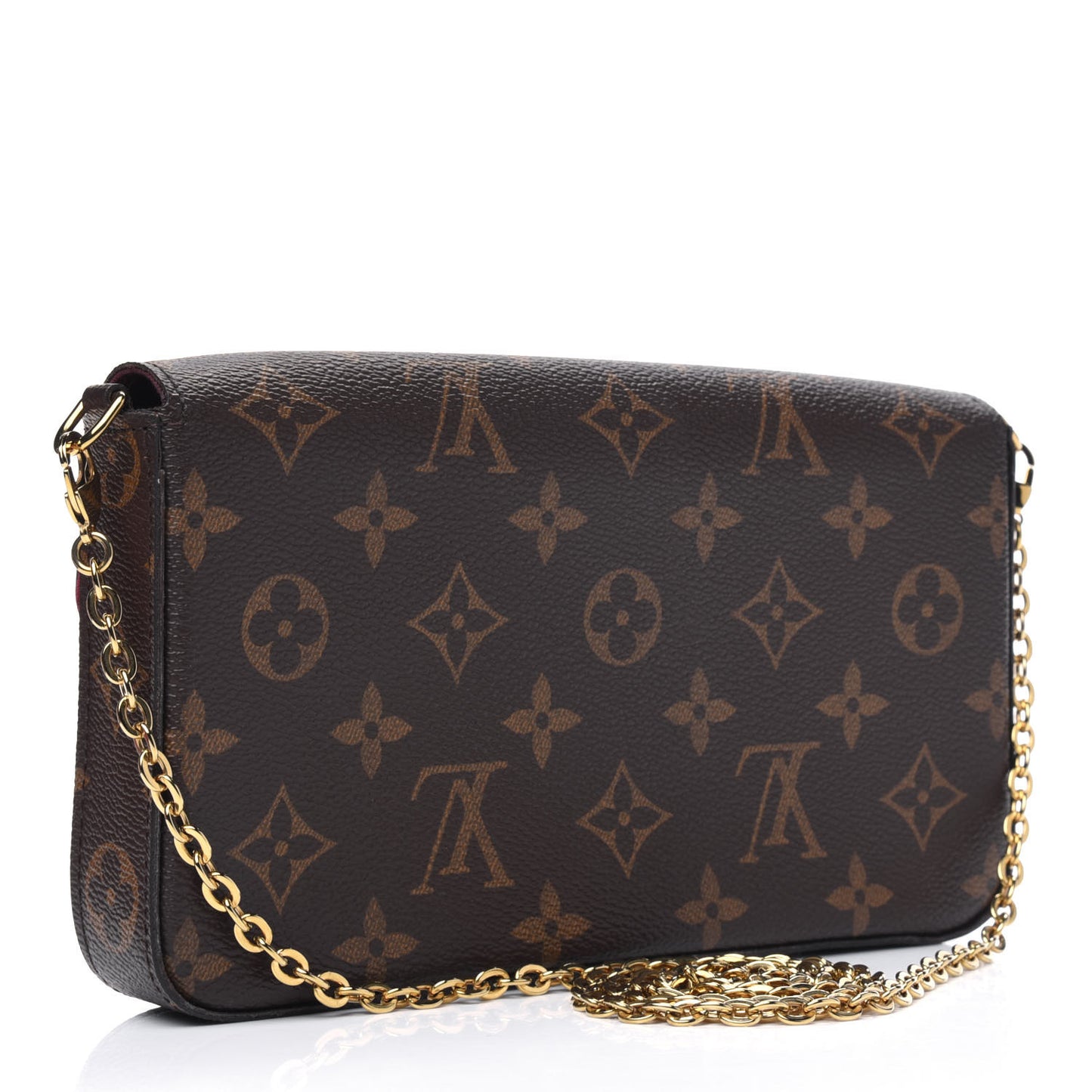 Monogram Pochette Felicie Chain Wallet Fuchsia