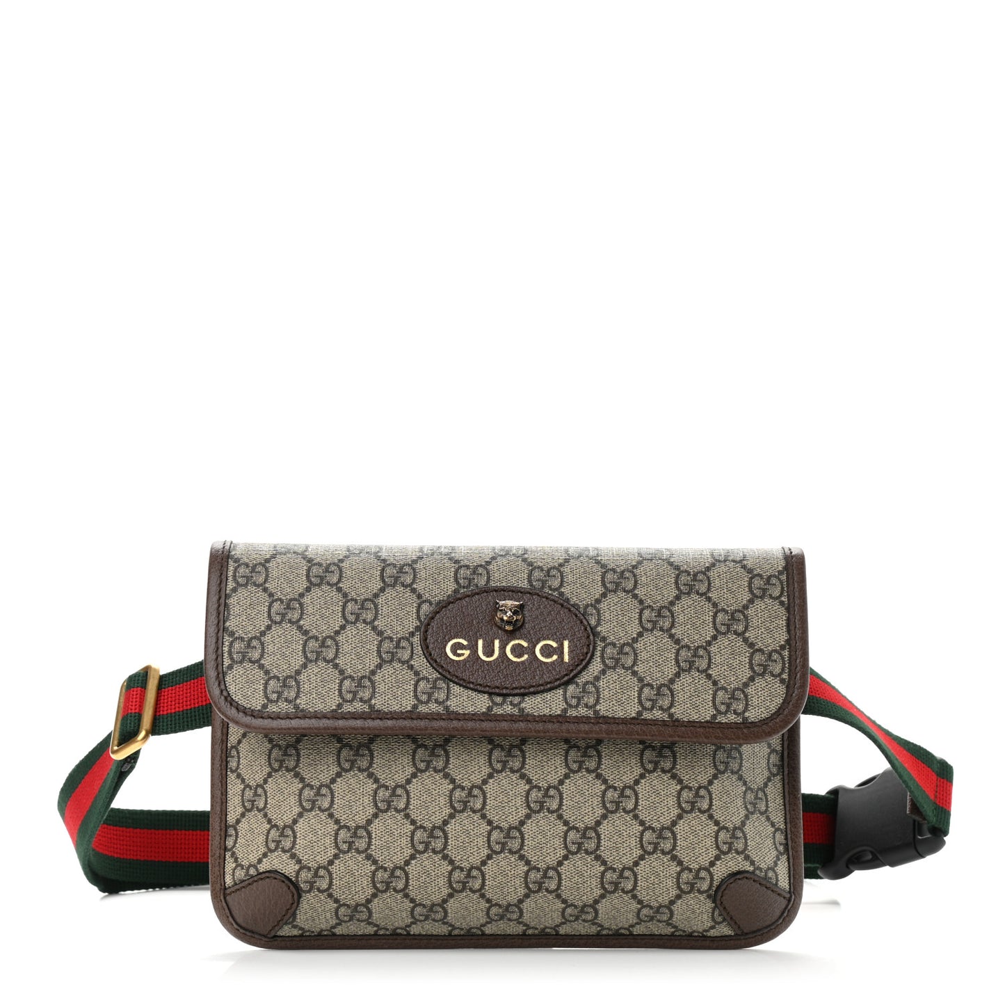 GG Supreme Monogram Neo Vintage Web Belt Bag Brown