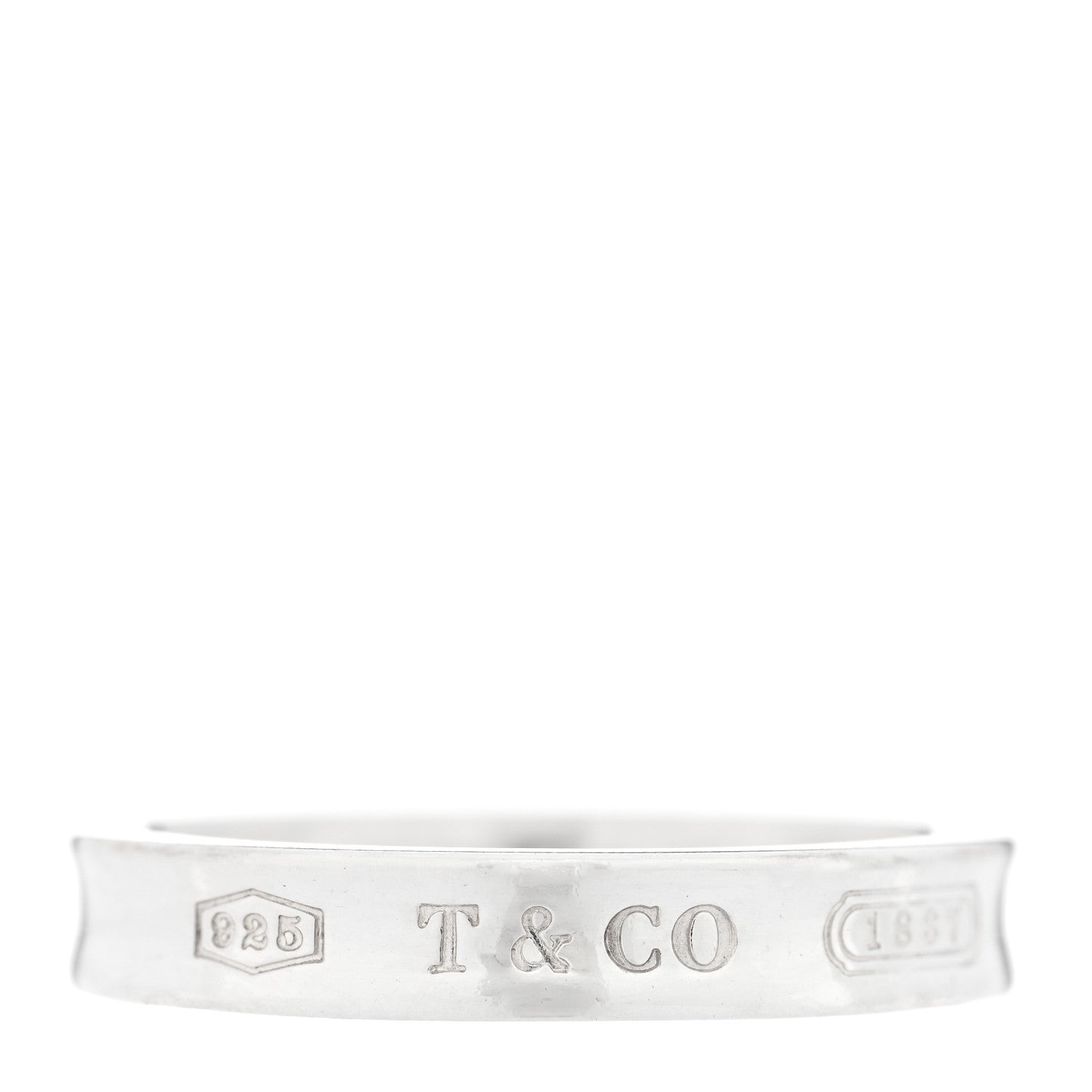 Tiffany Sterling Silver Narrow 1837 Band Ring 57 8 1 of 5