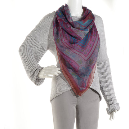 Hermes Silk Mousseline Ors Blues d'Afrique 140 Shawl 2 of 6