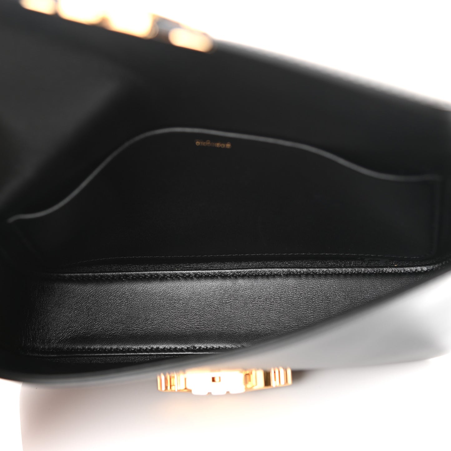Shiny Calfskin Triomphe Shoulder Bag Black