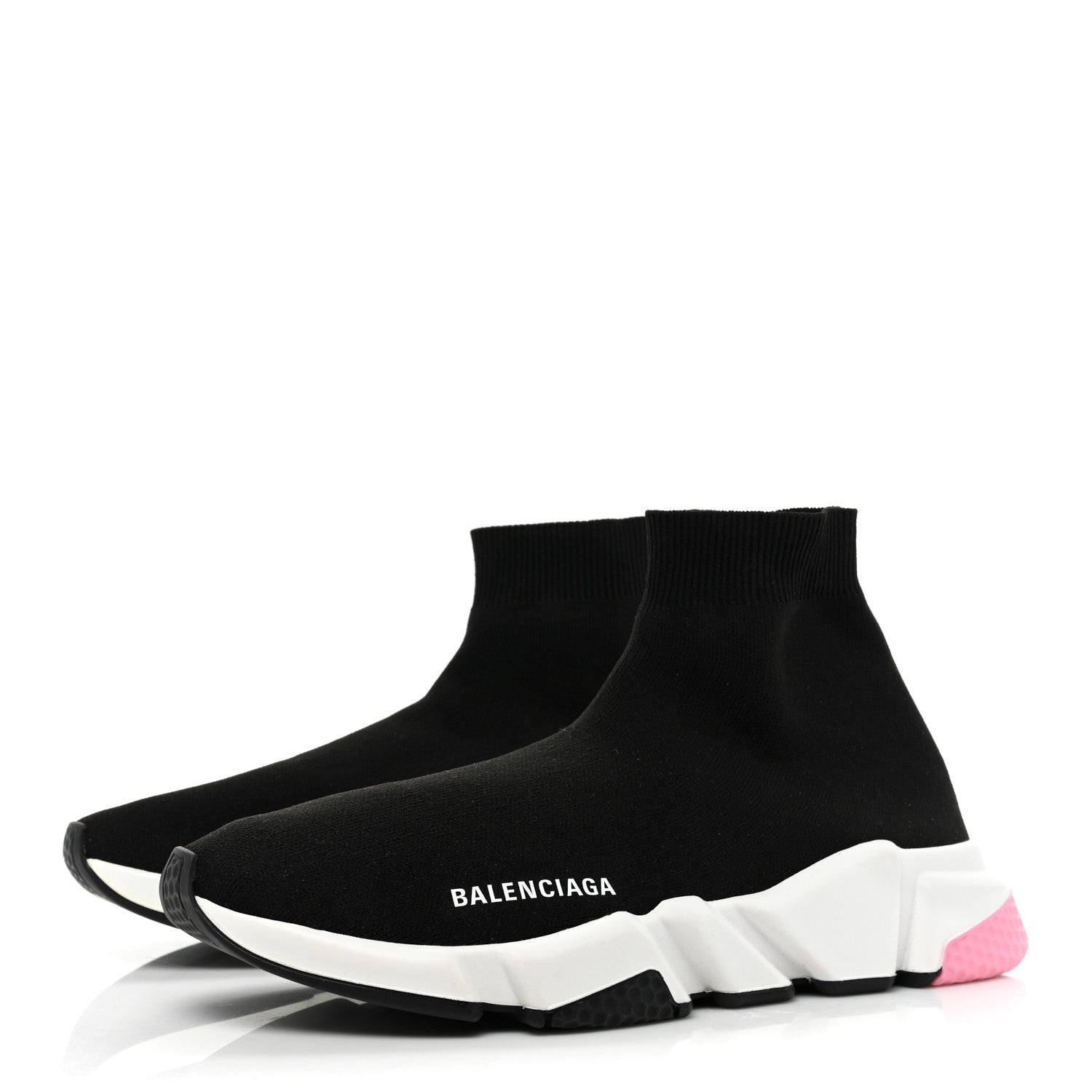 Balenciaga Neoprene Knit Multicolor Sole Womens Speed Sneakers 41 Black Pink 3 of 9