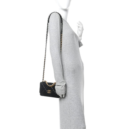 Chanel Lambskin Quilted Chanel 19 Wallet On Chain WOC Black 2 of 12