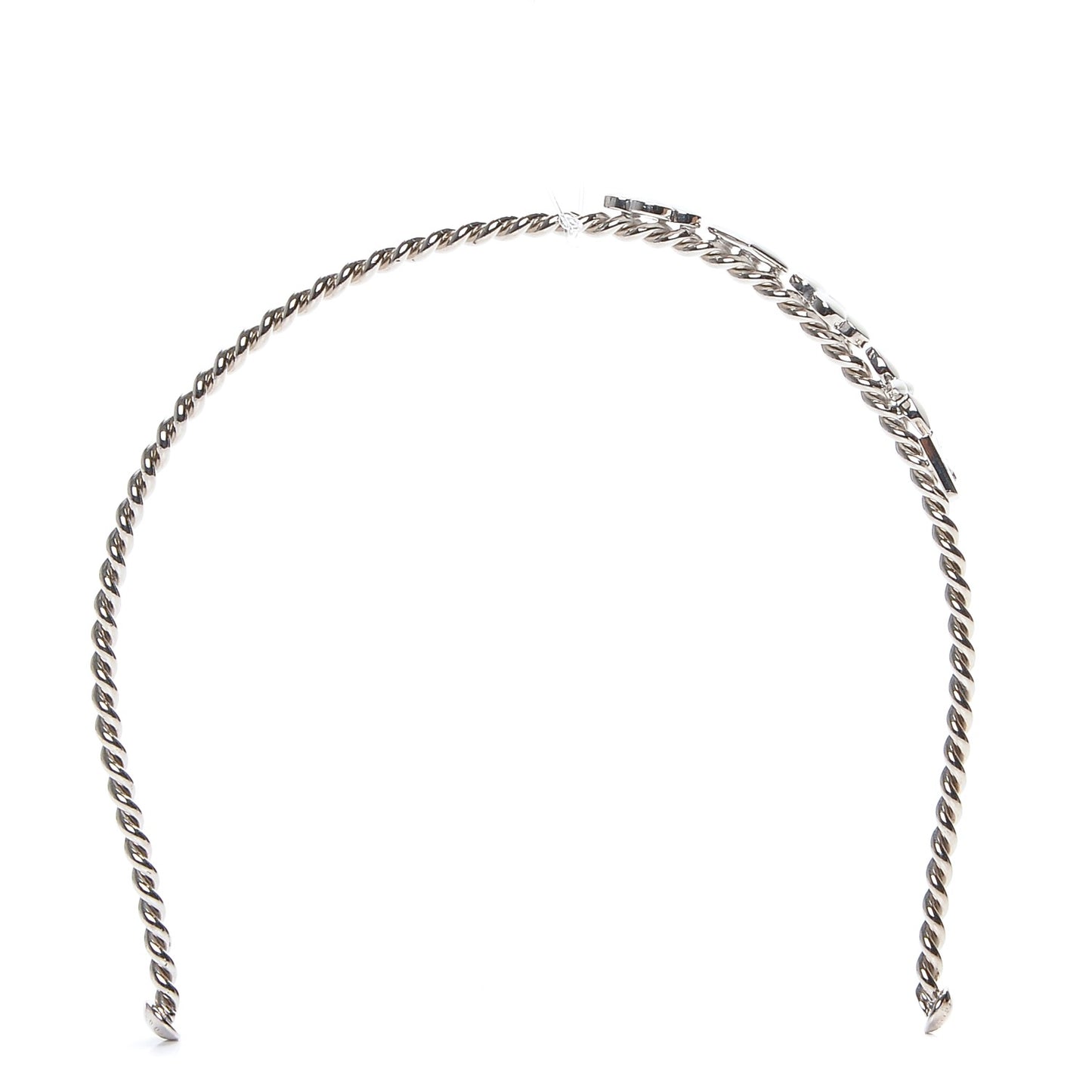 Brass Enamel Monogram Sweet Headband Silver