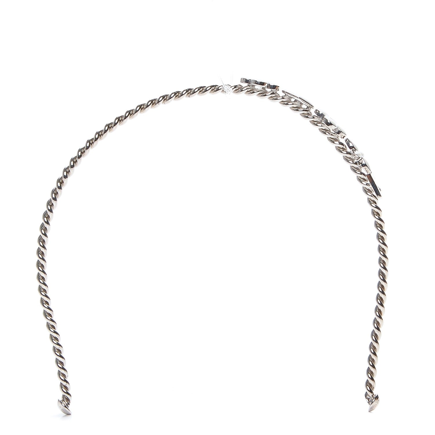 Louis Vuitton Brass Enamel Monogram Sweet Headband Silver 1 of 4