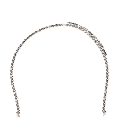 Louis Vuitton Brass Enamel Monogram Sweet Headband Silver 1 of 4